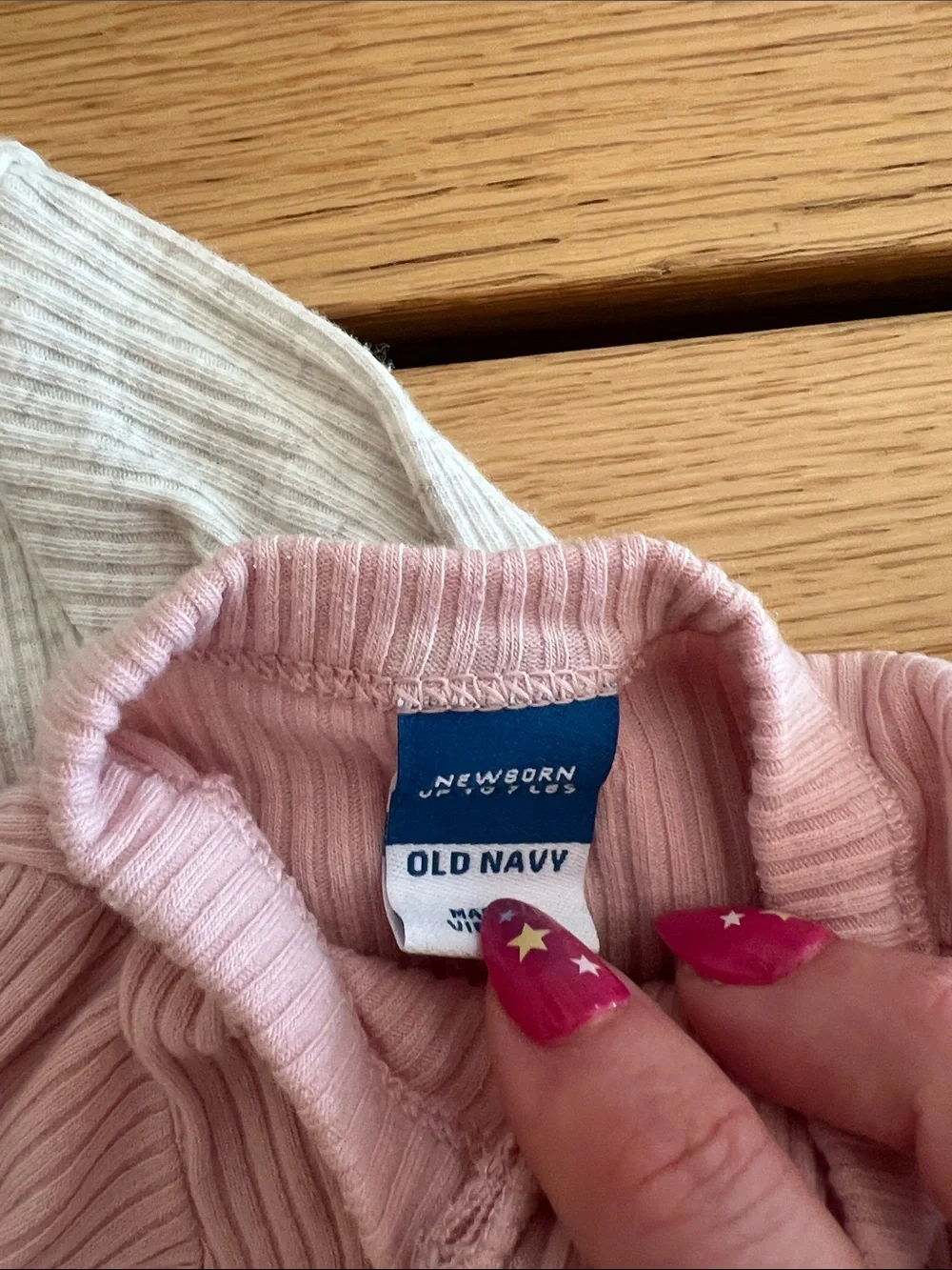 Old Navy Ribbed Zip Footed One-Piece Set in Pink and Cream